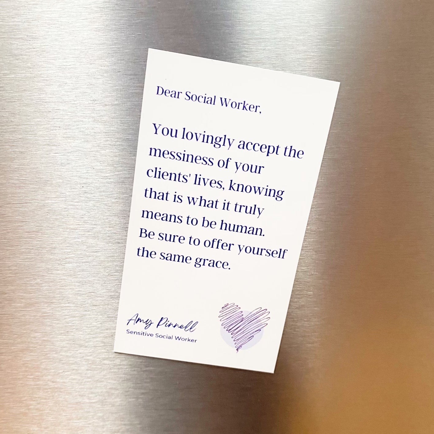 Dear Social Worker Magnet - Give Yourself Grace