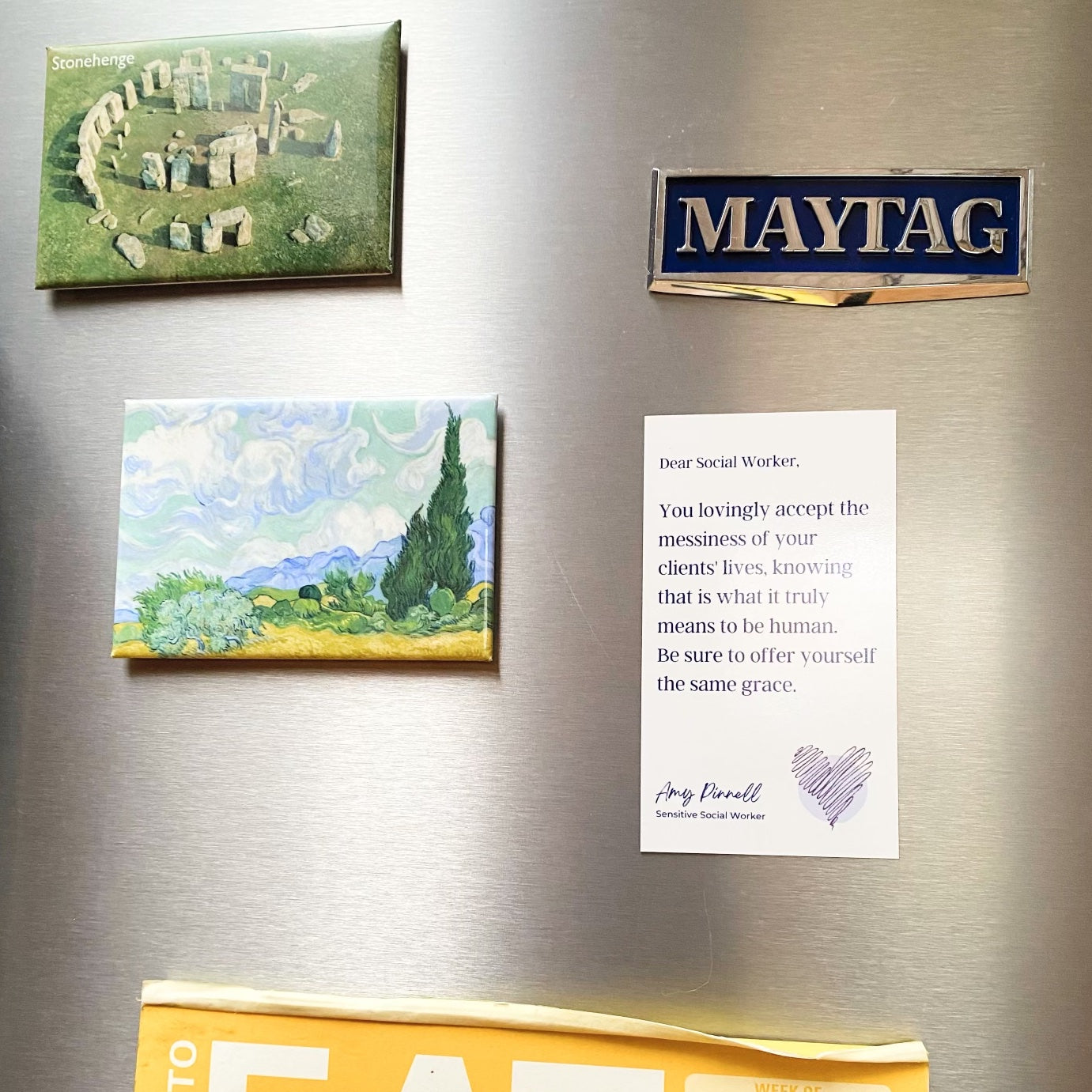 Dear Social Worker Magnet - Give Yourself Grace